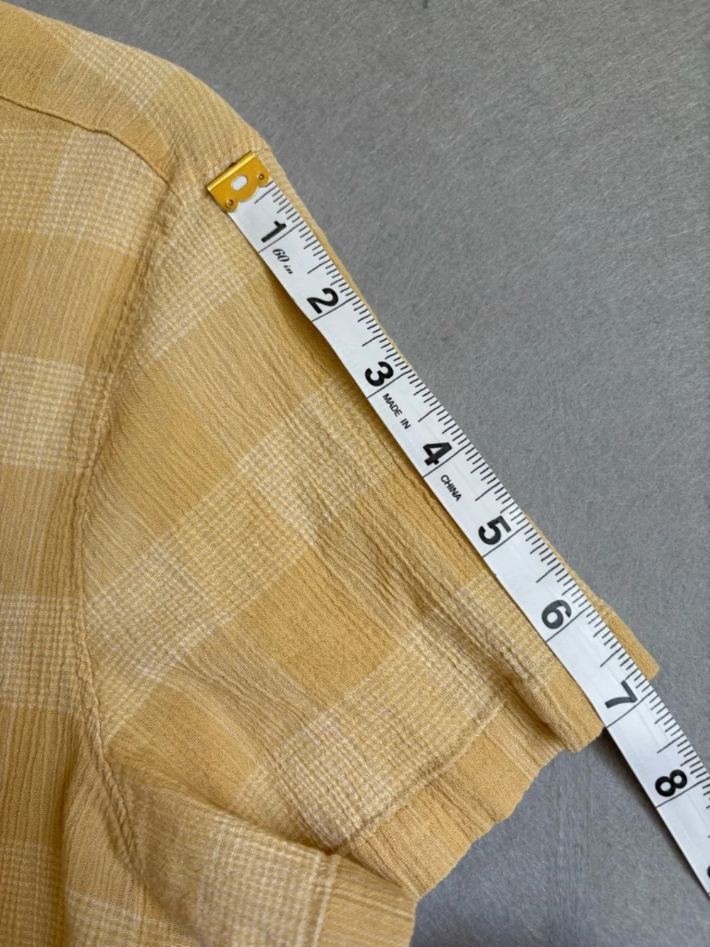 Patagonia Mustard Yellow Gingham Short-Sleeve Cotton Outdoor Hiking Shirt szM - Picture 10 of 10